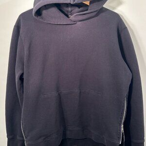 John Elliott Hooded Villain sweatshirt in black.